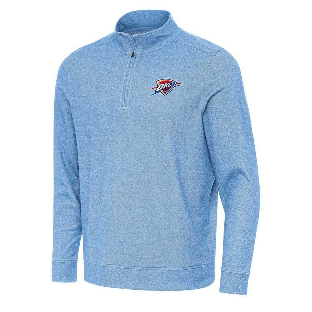 Oklahoma City Thunder Antigua Subtle Quarter-Zip Sweatshirt Heather Powder Blue
