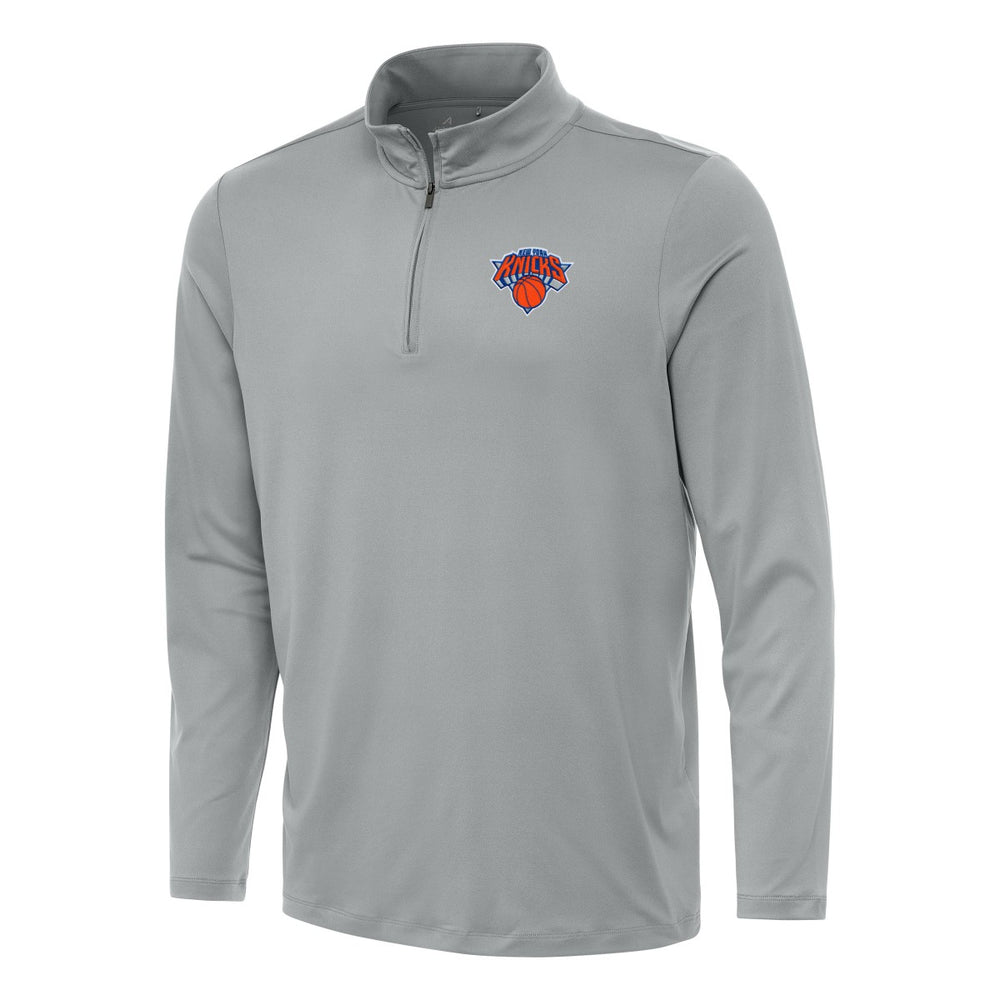 New York Knicks Antigua Reprocess Quarter-Zip Top Gray