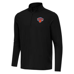 New York Knicks Antigua Intent Quarter-Zip Top Black