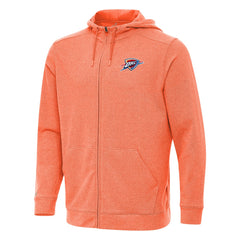 Oklahoma City Thunder Antigua Effortless Full-Zip Hoodie Jacket Heather Orange