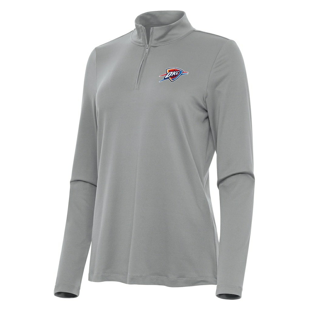 Oklahoma City Thunder Antigua Women's Reprocess Quarter-Zip Top Gray