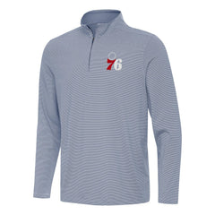Philadelphia 76ers Antigua Twine Quarter-Zip Top Navy