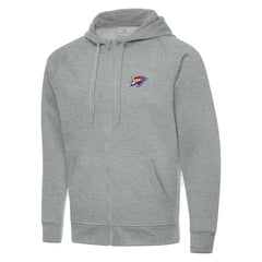 Oklahoma City Thunder Antigua Big & Tall Victory Full-Zip Hoodie Jacket Heather Gray