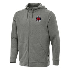 Toronto Raptors Antigua Effortless Full-Zip Hoodie Jacket Heather Charcoal