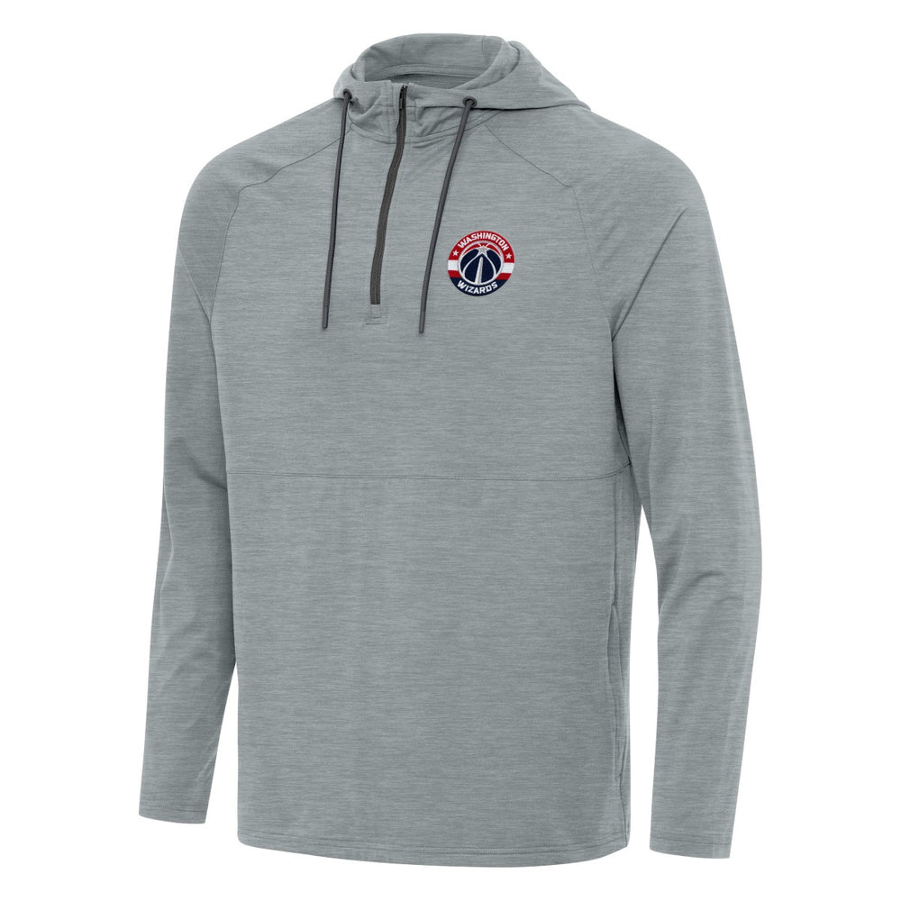 Washington Wizards Antigua Spikes Raglan Quarter-Zip Hoodie Heather Gray