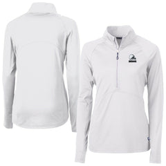 Cleveland Browns Cutter & Buck Women's Adapt Eco Knit Stretch Recycled Half-Zip Pullover Top White