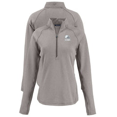 Cleveland Browns Cutter & Buck Women's Peshastin Eco Fleece Recycled Half-Zip Pullover Top Heather Gray