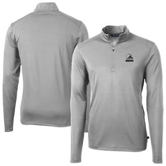 Cleveland Browns Cutter & Buck Big & Tall Virtue Eco Pique Recycled Quarter-Zip Pullover Top Gray