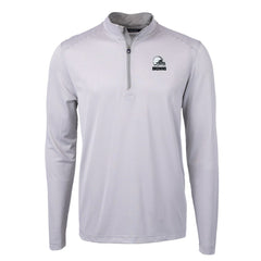 Cleveland Browns Cutter & Buck Big & Tall Virtue Eco Pique Micro Stripe Recycled Quarter-Zip Pullover Top Gray