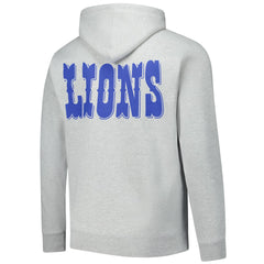 Mitchell & Ness Calvin Johnson Detroit Lions Hall of Fame Player Graphic Pullover Hoodie Heather Gray