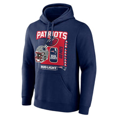 New England Patriots Bud Light Pullover Hoodie Navy