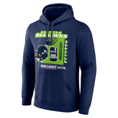 Seattle Seahawks Bud Light Pullover Hoodie Navy