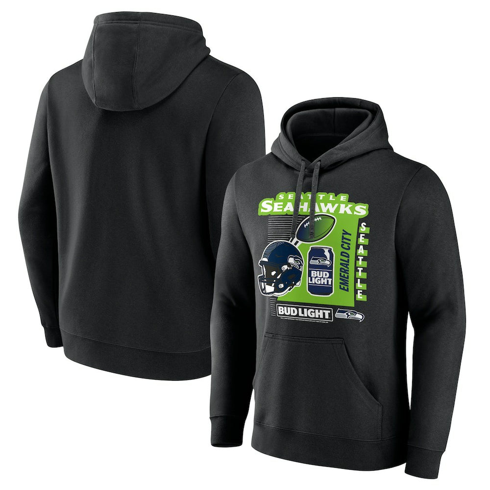 Seattle Seahawks Bud Light Pullover Hoodie Black