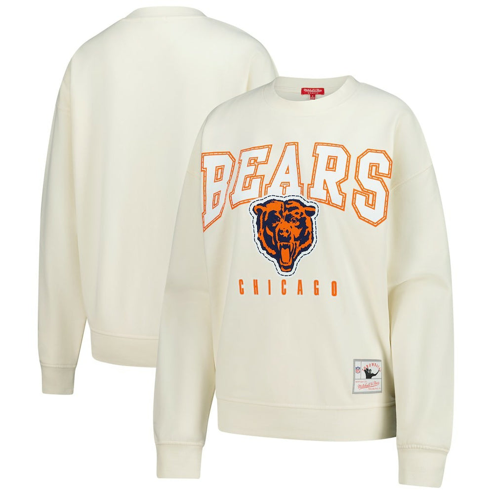 Mitchell & Ness Chicago Bears Women's Fandom Fleece Pullover Sweatshirt Cream