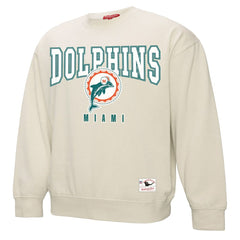 Mitchell & Ness Miami Dolphins Women's Fandom Fleece Pullover Sweatshirt Cream