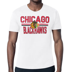 Chicago Blackhawks Starter Mesh Look Team Name T-Shirt - White - NHL 202296556
