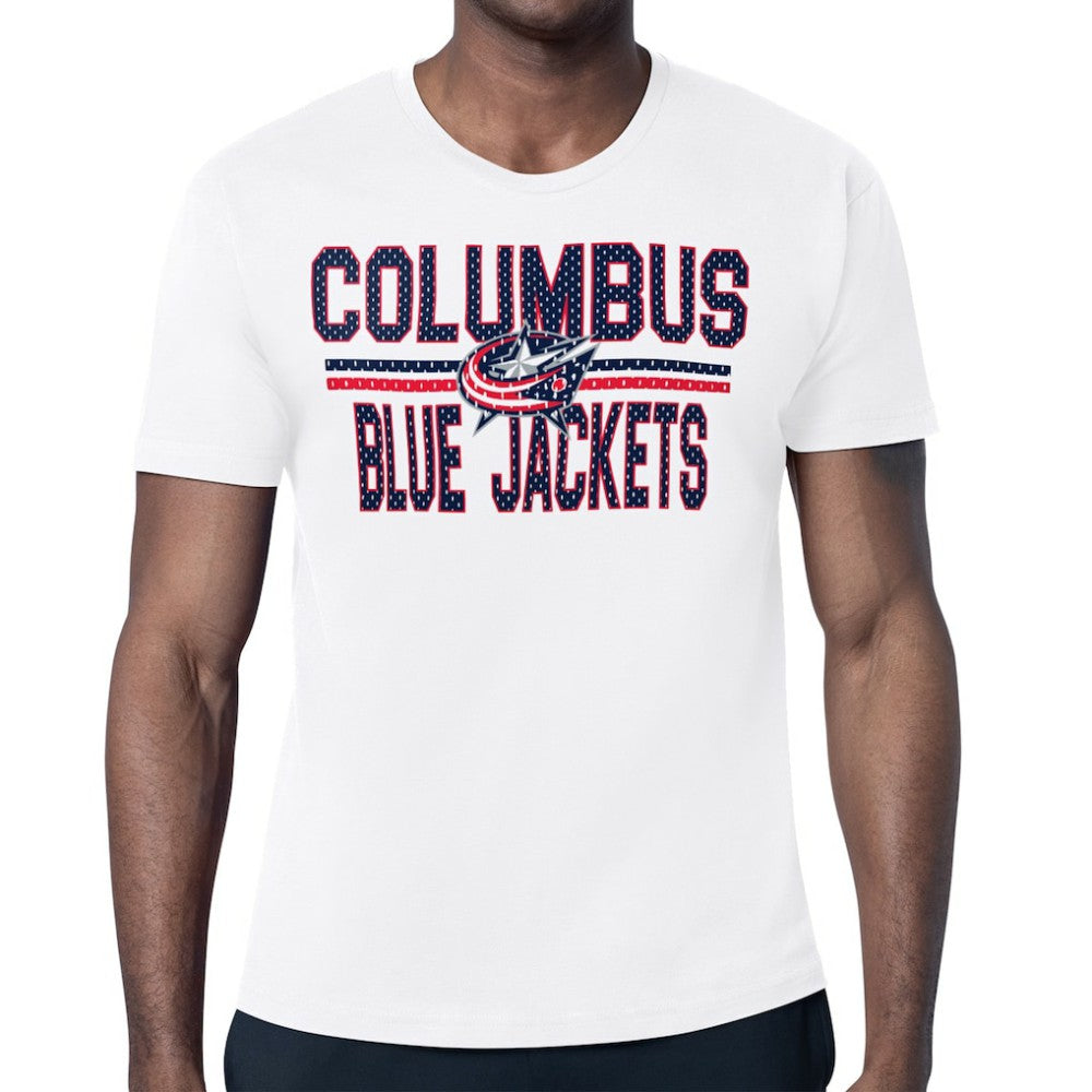 Columbus Blue Jackets Starter Mesh Look Team Name T-Shirt - White - NHL 202296587