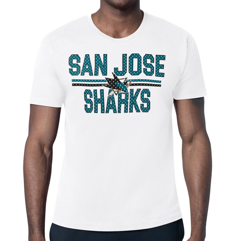 San Jose Sharks Starter Mesh Look Team Name T-Shirt - White - NHL 202296627