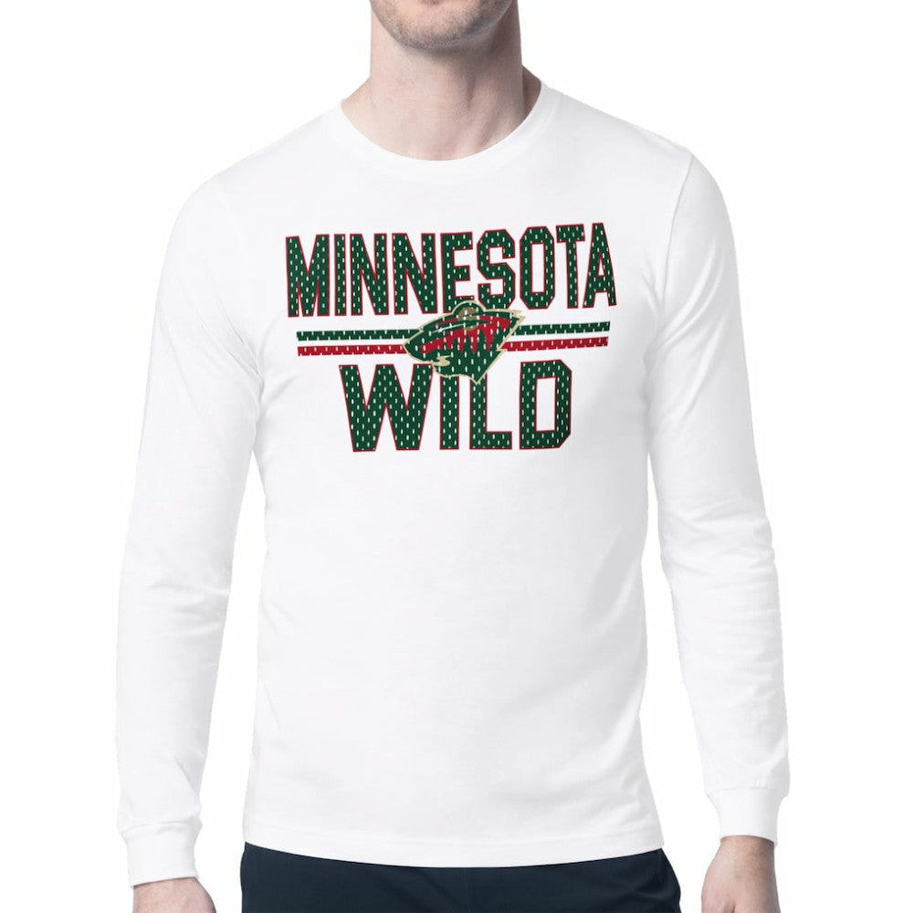 Minnesota Wild Starter Mesh Look Team Name Long Sleeve T-Shirt - White - NHL 202296675