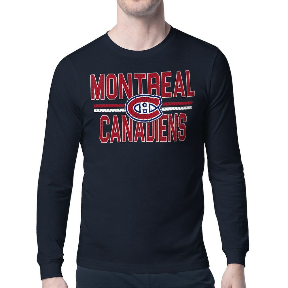 Montreal Canadiens Starter Mesh Look Team Name Long Sleeve T-Shirt - Navy - NHL 202296710