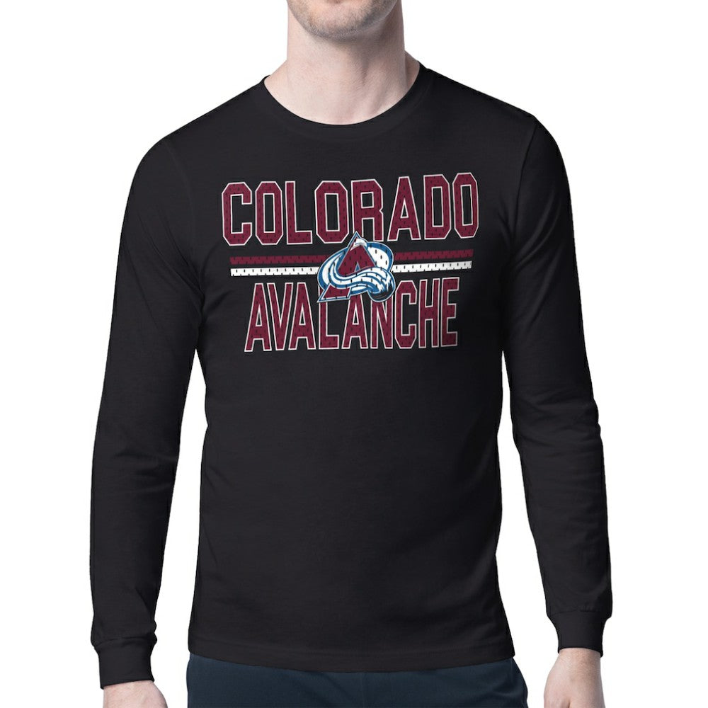 Colorado Avalanche Starter Mesh Look Team Name Long Sleeve T-Shirt - Black - NHL 202296717