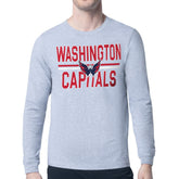 Washington Capitals Starter Mesh Look Team Name Logo Long Sleeve T-Shirt - Heather Gray - NHL 202296745