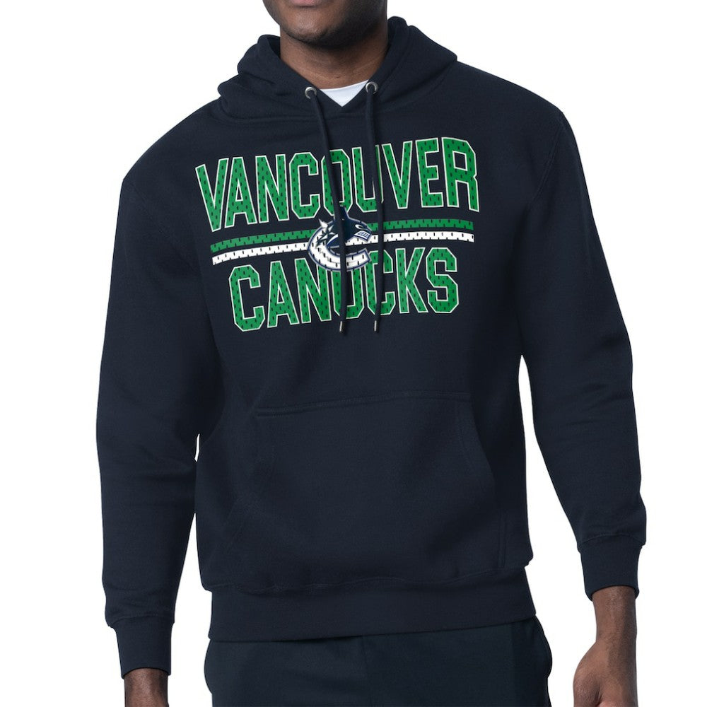 Vancouver Canucks Starter Mesh Look Team Name Logo Tri-Blend Pullover Hoodie - Navy - NHL 202296791