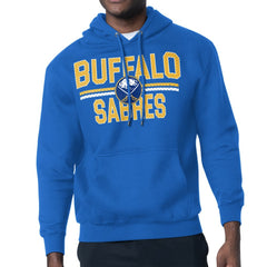 Buffalo Sabres Starter Mesh Look Team Name Logo Tri-Blend Pullover Hoodie - Royal - NHL 202296830