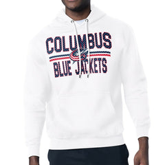 Columbus Blue Jackets Starter Mesh Look Team Name Logo Tri-Blend Pullover Hoodie - White - NHL 202296838