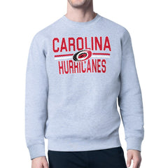 Carolina Hurricanes Starter Mesh Look Team Name Logo Pullover Sweatshirt - Heather Gray - NHL 202296863