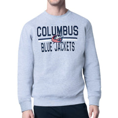 Columbus Blue Jackets Starter Mesh Look Team Name Logo Pullover Sweatshirt - Heather Gray - NHL 202296866