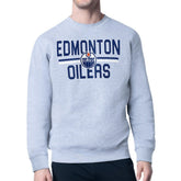 Edmonton Oilers Starter Mesh Look Team Name Logo Pullover Sweatshirt - Heather Gray - NHL 202296869