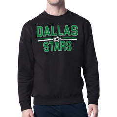 Dallas Stars Starter Mesh Look Team Name Logo Pullover Sweatshirt - Black - NHL 202296878
