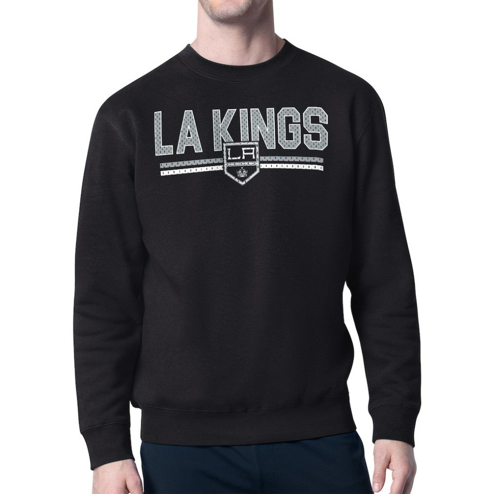 Los Angeles Kings Starter Mesh Look Team Name Logo Pullover Sweatshirt - Black - NHL 202296887