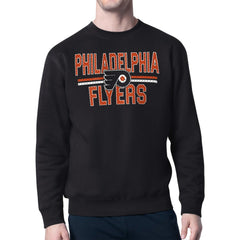 Philadelphia Flyers Starter Mesh Look Team Name Logo Pullover Sweatshirt - Black - NHL 202296895