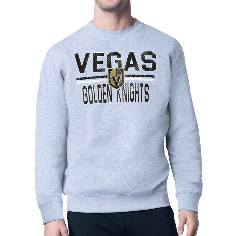 Vegas Golden Knights Starter Mesh Look Team Name Logo Pullover Sweatshirt - Heather Gray - NHL 202296896