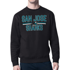 San Jose Sharks Starter Mesh Look Team Name Logo Pullover Sweatshirt - Black - NHL 202296908