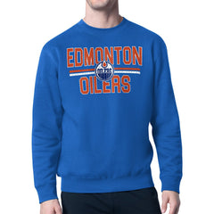 Edmonton Oilers Starter Mesh Look Team Name Logo Pullover Sweatshirt - Blue - NHL 202296919