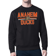 Anaheim Ducks Starter Mesh Look Team Name Logo Pullover Sweatshirt - Black - NHL 202296940