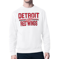 Detroit Red Wings Starter Mesh Look Team Name Logo Pullover Sweatshirt - White - NHL 202296946
