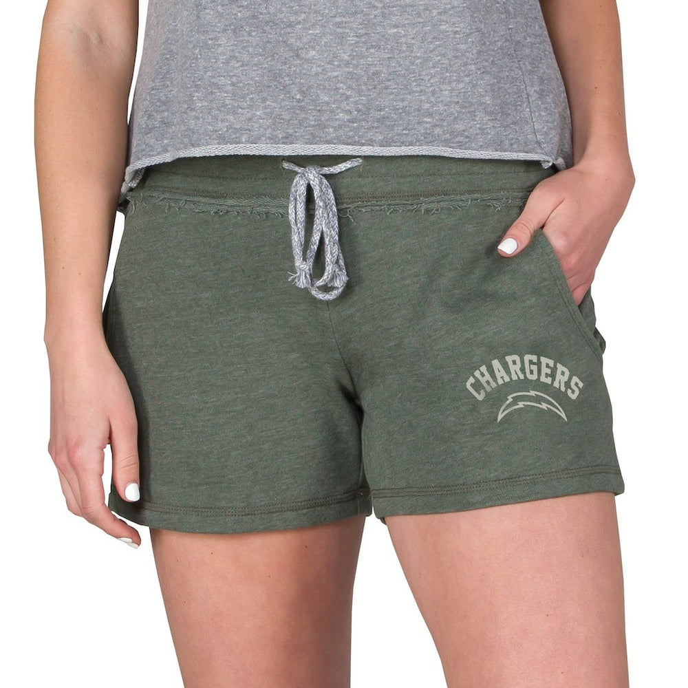 Los Angeles Chargers Concepts Sport Women's Mainstream French Terry Tri-Blend Shorts Green