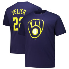 Christian Yelich Milwaukee Brewers Fanatics Big & Tall Name & Number T-Shirt - Navy - Fanatics Lifestyle