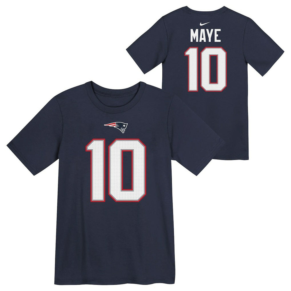 Nike Drake Maye New England Patriots Preschool Player Name & Number T-Shirt Navy