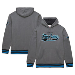Mitchell & Ness Carolina Panthers Vintage Logo Snow Washed Fleece Pullover Hoodie Heather Gray