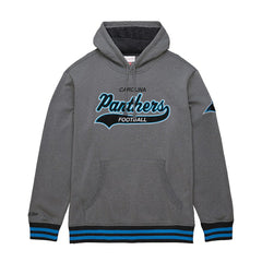 Mitchell & Ness Carolina Panthers Vintage Logo Snow Washed Fleece Pullover Hoodie Heather Gray