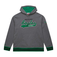 Mitchell & Ness Philadelphia Eagles Vintage Logo Snow Washed Fleece Pullover Hoodie Heather Gray