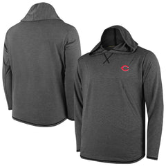 Cincinnati Reds Butter Stripe Tri-Blend Long Sleeve Hoodie T-Shirt - Black - MLB Lifestyle