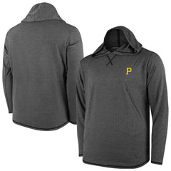 Pittsburgh Pirates Butter Stripe Tri-Blend Long Sleeve Hoodie T-Shirt - Black - MLB Discount