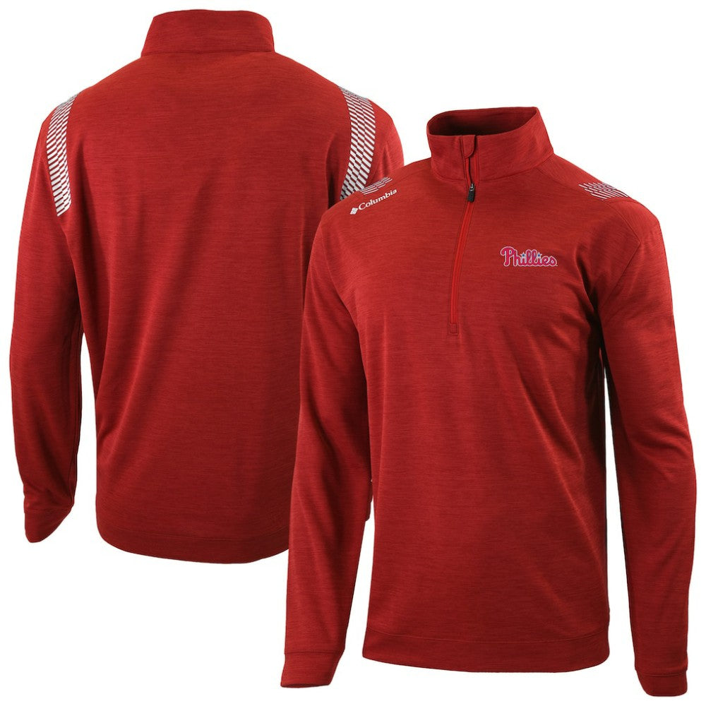 Philadelphia Phillies Columbia Oakland Downs Omni-Wick Quarter-Zip Top - Red - Columbia Online