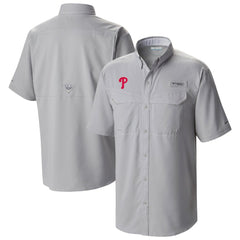 Philadelphia Phillies Columbia Omni-Wick Low Drag Offshore Button-Up Shirt - Gray - Columbia Online
